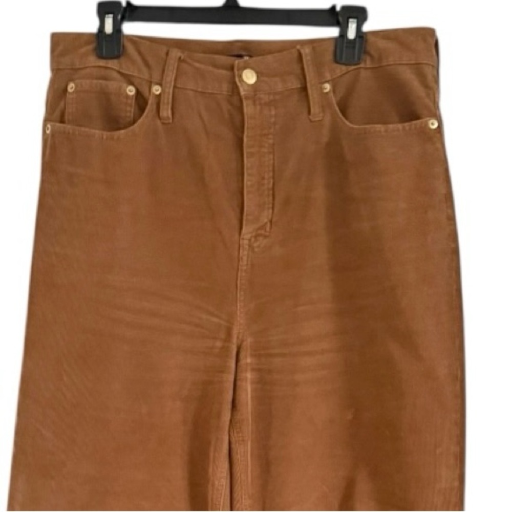 J. Crew Tall High-Waisted Wide Leg Corduroy Jeans Chestnut Brown Flare Sz 31 T - Picture 6 of 14